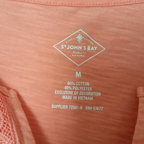 St Johns Bay Coral Sleeveless Peplum Top sz M - Picture 4 of 5